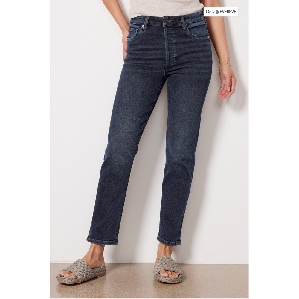 EVEREVE NWT High Rise EVER Straight Dark Wash Denim Jean // 00 - Picture 1 of 13